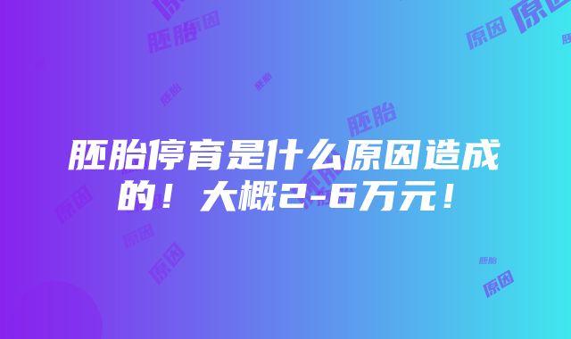 胚胎停育是什么原因造成的！大概2-6万元！