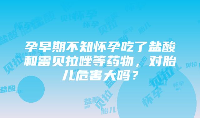 孕早期不知怀孕吃了盐酸和雷贝拉唑等药物，对胎儿危害大吗？