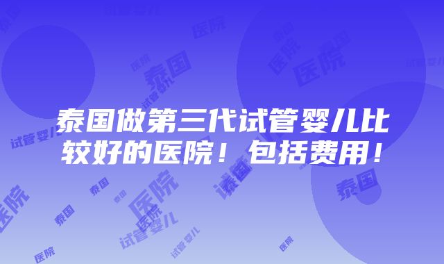 泰国做第三代试管婴儿比较好的医院！包括费用！