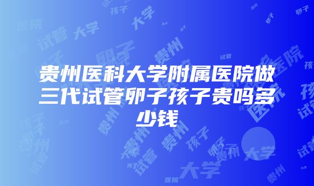 贵州医科大学附属医院做三代试管卵子孩子贵吗多少钱