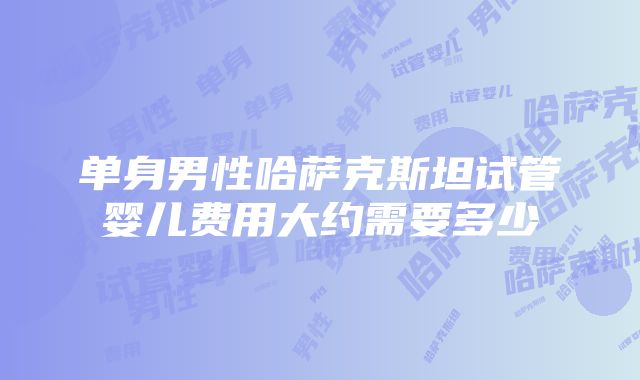 单身男性哈萨克斯坦试管婴儿费用大约需要多少