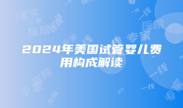 2024年美国试管婴儿费用构成解读