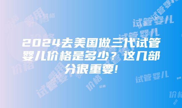 2024去美国做三代试管婴儿价格是多少？这几部分很重要!