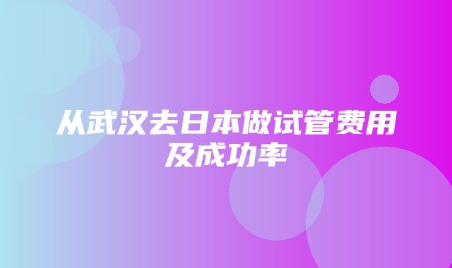 从武汉去日本做试管费用及成功率