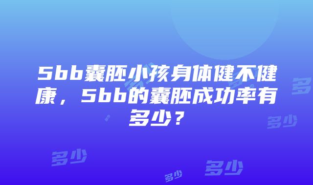 5bb囊胚小孩身体健不健康，5bb的囊胚成功率有多少？