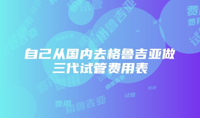 自己从国内去格鲁吉亚做三代试管费用表