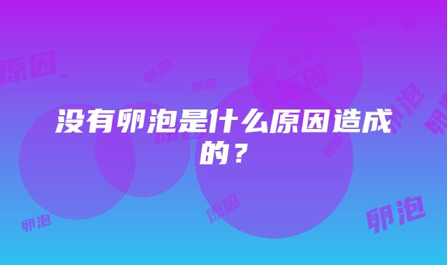 没有卵泡是什么原因造成的？