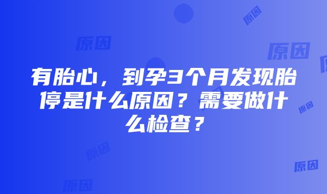 有胎心，到孕3个月发现胎停是什么原因？需要做什么检查？