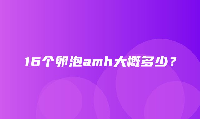 16个卵泡amh大概多少？