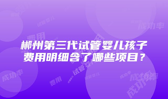 郴州第三代试管婴儿孩子费用明细含了哪些项目？