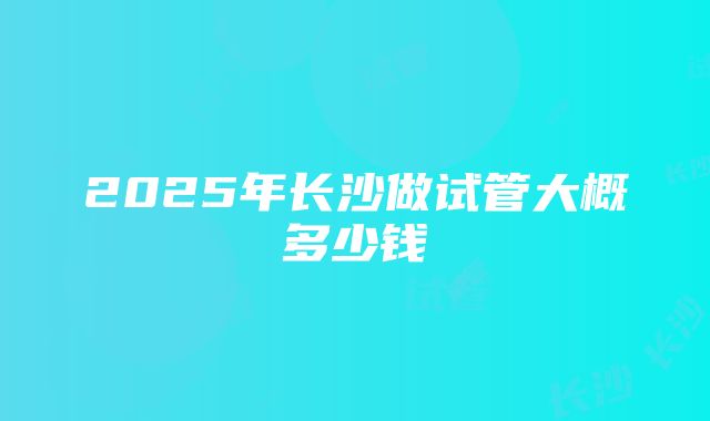 2025年长沙做试管大概多少钱