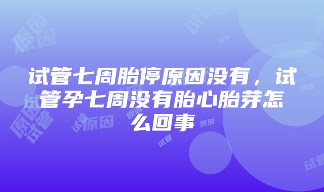 试管七周胎停原因没有，试管孕七周没有胎心胎芽怎么回事