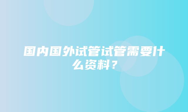 国内国外试管试管需要什么资料？