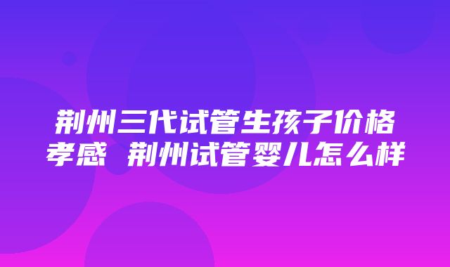 荆州三代试管生孩子价格孝感 荆州试管婴儿怎么样