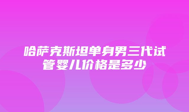 哈萨克斯坦单身男三代试管婴儿价格是多少