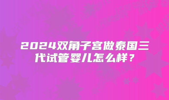 2024双角子宫做泰国三代试管婴儿怎么样？