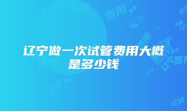 辽宁做一次试管费用大概是多少钱