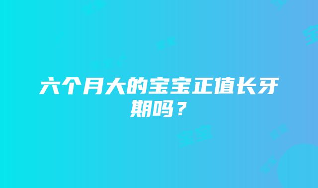 六个月大的宝宝正值长牙期吗？