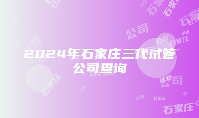 2024年石家庄三代试管公司查询