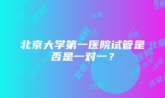 北京大学第一医院试管是否是一对一？