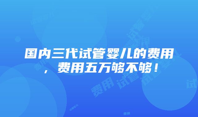 国内三代试管婴儿的费用，费用五万够不够！