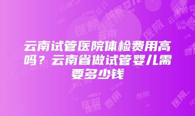 云南试管医院体检费用高吗？云南省做试管婴儿需要多少钱