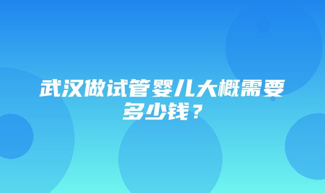 武汉做试管婴儿大概需要多少钱？