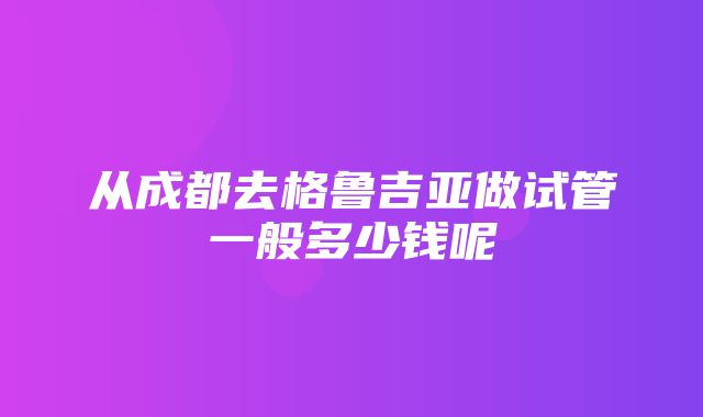 从成都去格鲁吉亚做试管一般多少钱呢