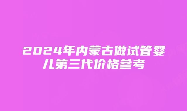 2024年内蒙古做试管婴儿第三代价格参考