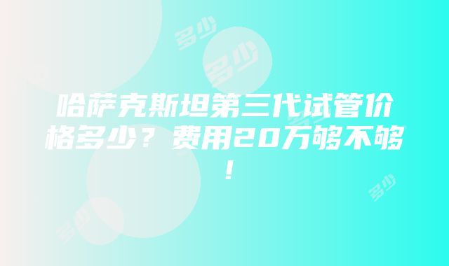 哈萨克斯坦第三代试管价格多少？费用20万够不够！