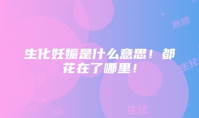 生化妊娠是什么意思！都花在了哪里！