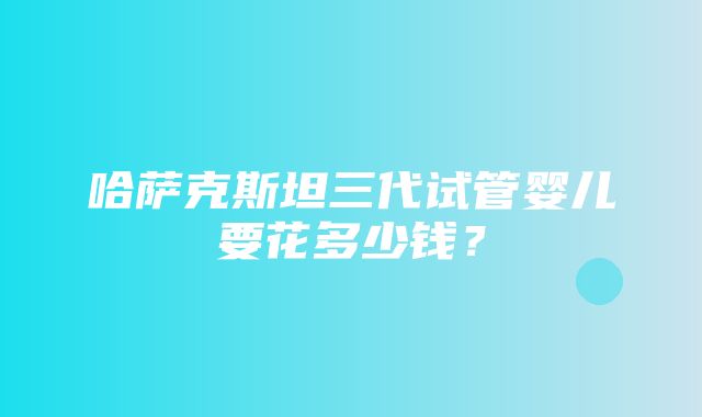 哈萨克斯坦三代试管婴儿要花多少钱？