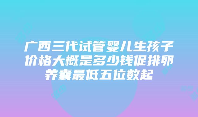 广西三代试管婴儿生孩子价格大概是多少钱促排卵养囊最低五位数起