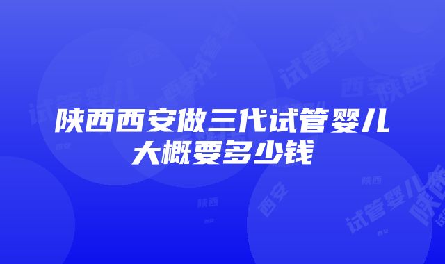 陕西西安做三代试管婴儿大概要多少钱