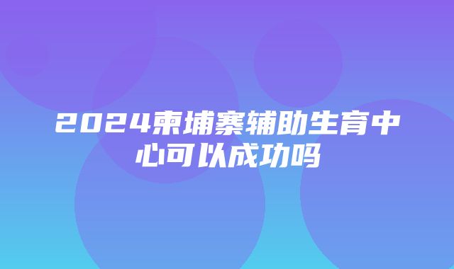 2024柬埔寨辅助生育中心可以成功吗