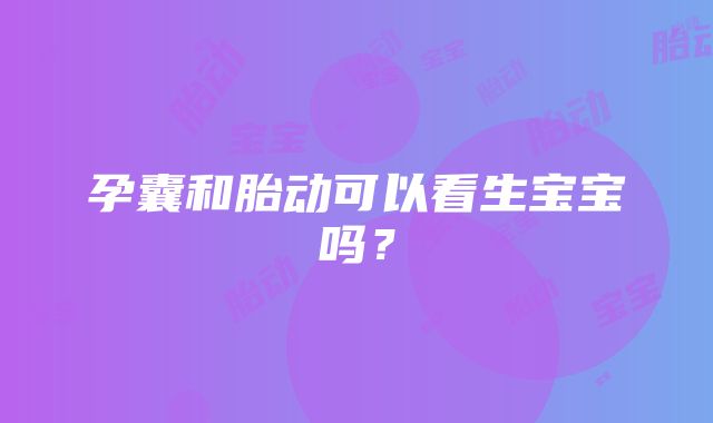 孕囊和胎动可以看生宝宝吗？