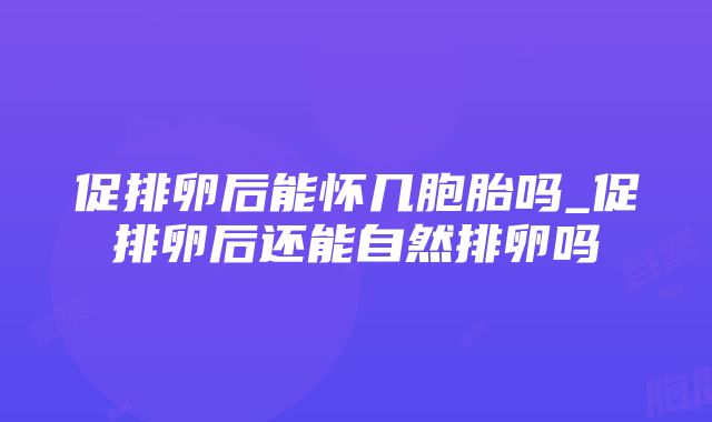 促排卵后能怀几胞胎吗_促排卵后还能自然排卵吗