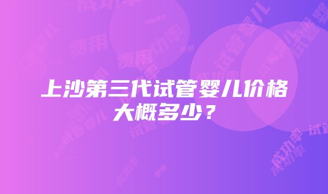 上沙第三代试管婴儿价格大概多少？