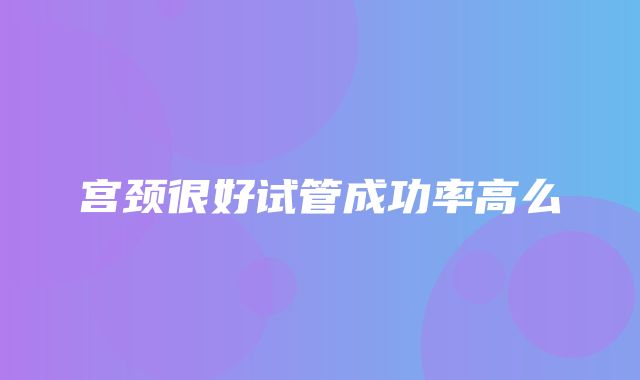 宫颈很好试管成功率高么