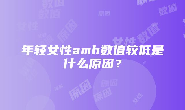 年轻女性amh数值较低是什么原因？