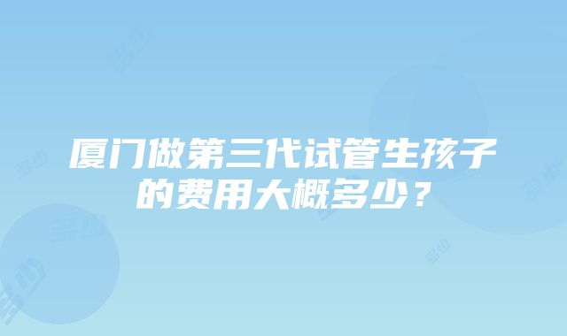 厦门做第三代试管生孩子的费用大概多少？