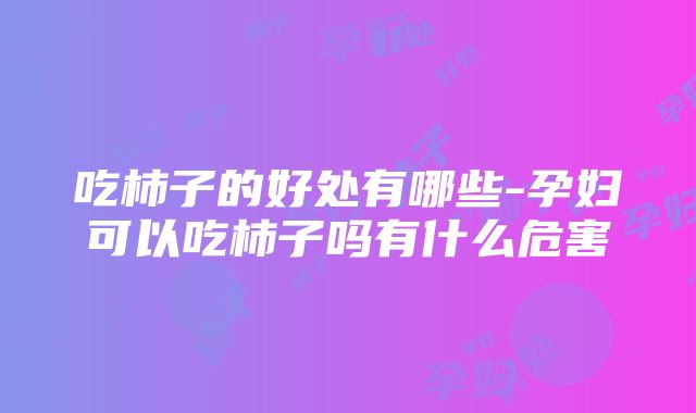 吃柿子的好处有哪些-孕妇可以吃柿子吗有什么危害