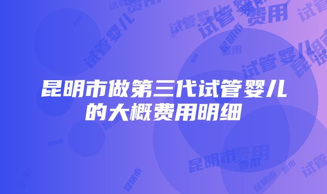 昆明市做第三代试管婴儿的大概费用明细