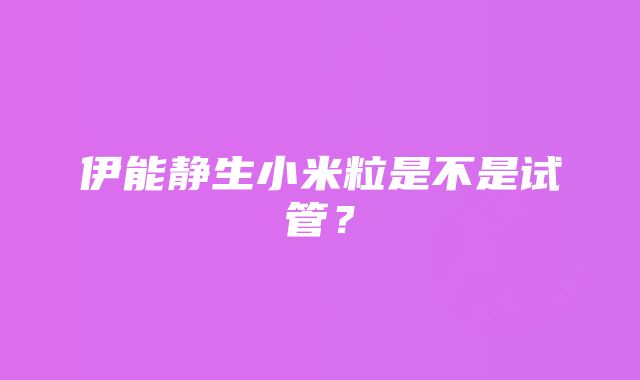 伊能静生小米粒是不是试管？