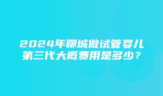 2024年聊城做试管婴儿第三代大概费用是多少？