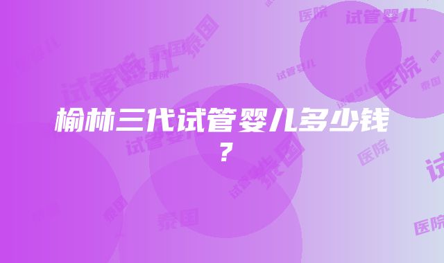 榆林三代试管婴儿多少钱？