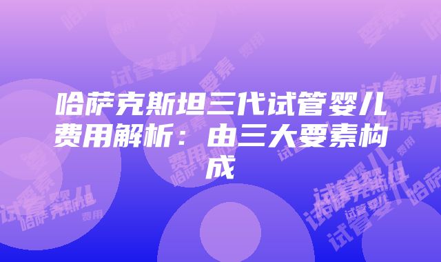 哈萨克斯坦三代试管婴儿费用解析：由三大要素构成