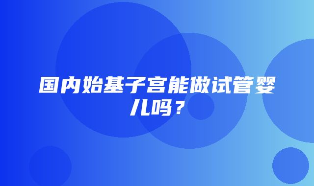 国内始基子宫能做试管婴儿吗？