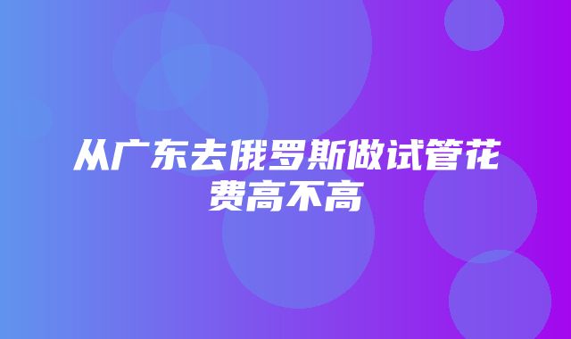 从广东去俄罗斯做试管花费高不高