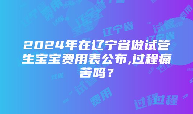 2024年在辽宁省做试管生宝宝费用表公布,过程痛苦吗？